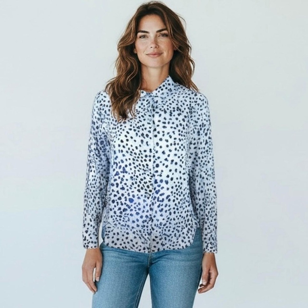 Cloth & Stone x Anthropologie XL Spotted Blue Button Down